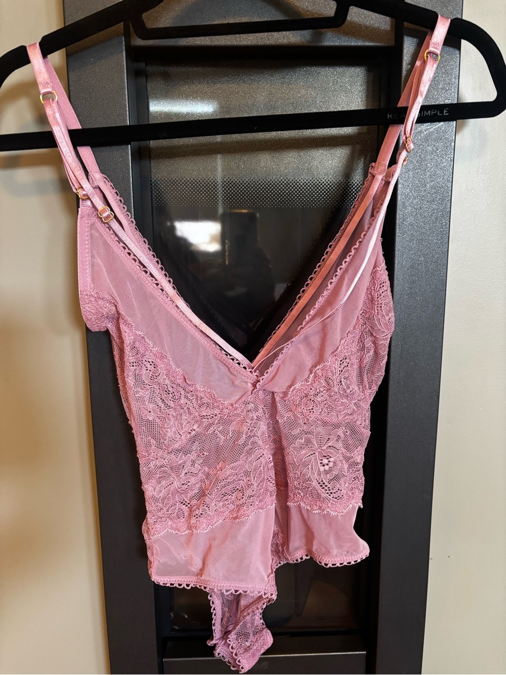 PINK Victoria’s Secret Blush Pink Lace Teddy Bodysuit XS Tag Removed - Picture 3 of 5